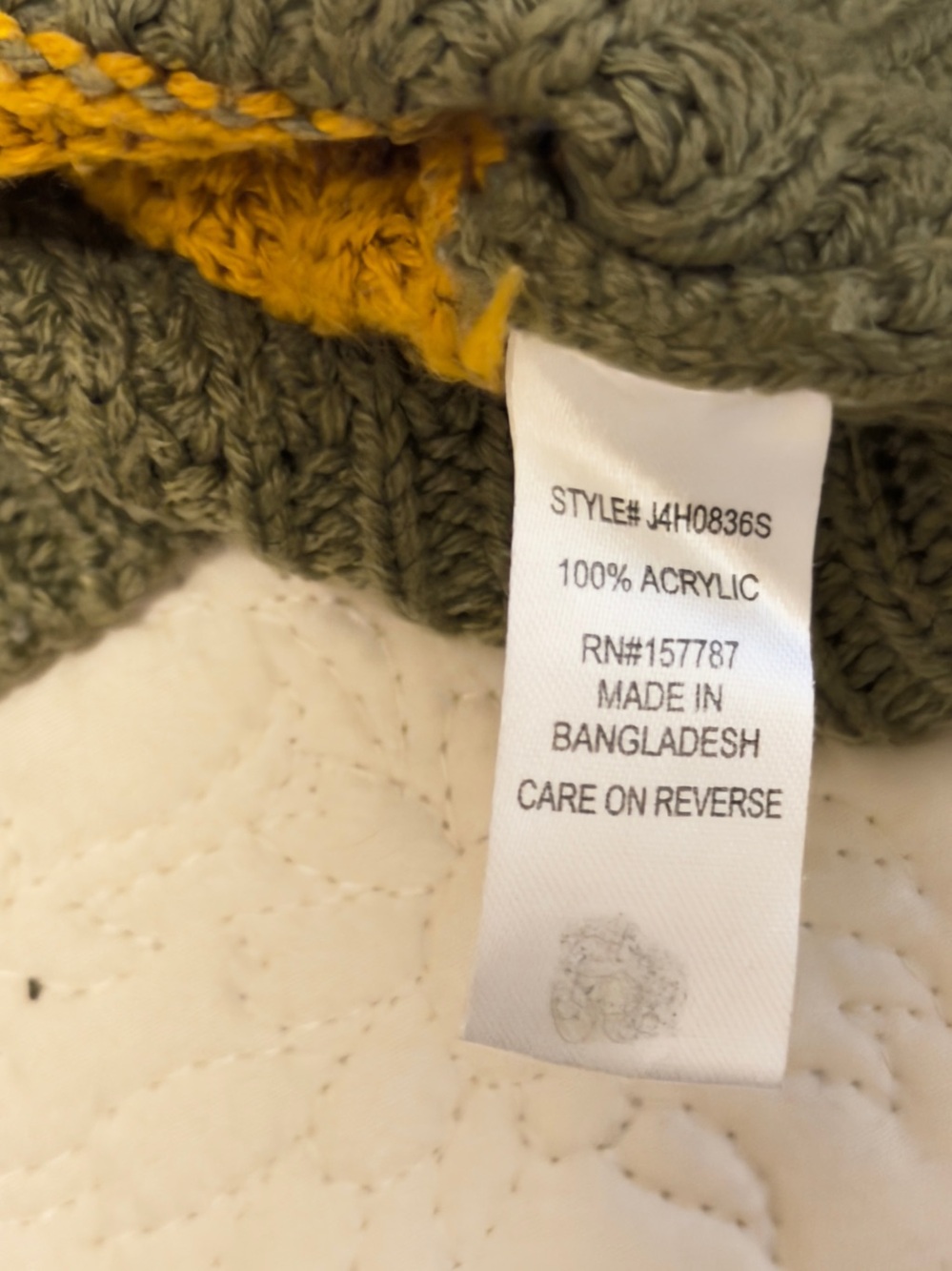FCT with Love Striped Sweater Medium Olive Mustard Cream V-Neck Boho - Picture 7 of 8